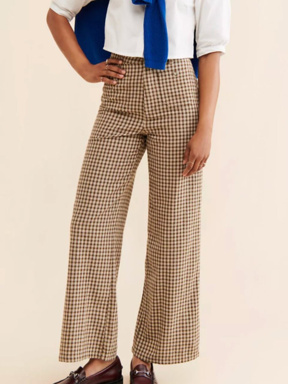 ROLLA'S Brown Khaki Gingham Sailor Pants